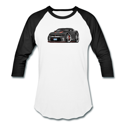2017 Chevrolet Camaro RS 50th Anniversary Edition Car Art Baseball T-Shirt - white/black