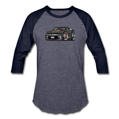 2017 Chevrolet Camaro RS 50th Anniversary Edition Car Art Baseball T-Shirt - heather blue/navy