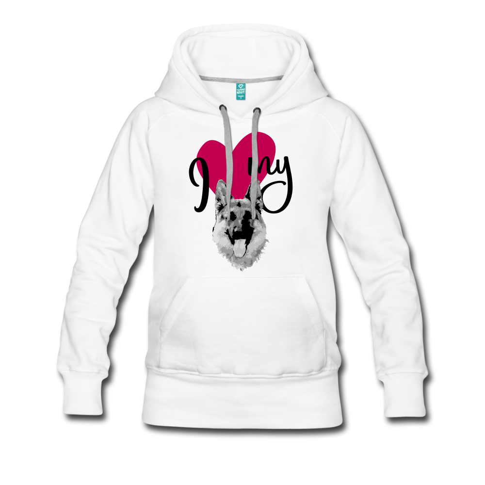 I Love My Dog Women’s Premium Hoodie - white
