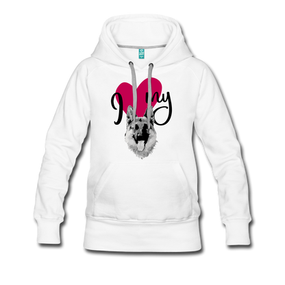 I Love My Dog Women’s Premium Hoodie - white