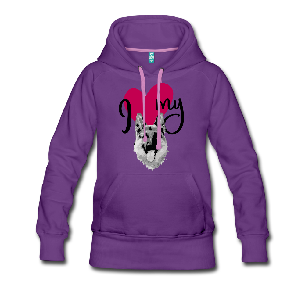 I Love My Dog Women’s Premium Hoodie - purple