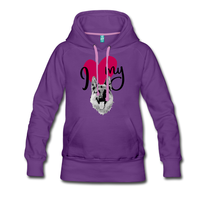 I Love My Dog Women’s Premium Hoodie - purple