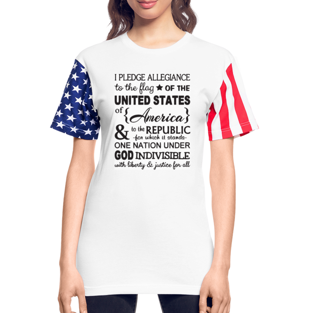 I Pledge Allegiance to the Flag Unisex Stars & Stripes T-Shirt - white