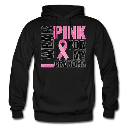 I Wear Pink for my Grandman Gildan Heavy Blend Adult Hoodie - black