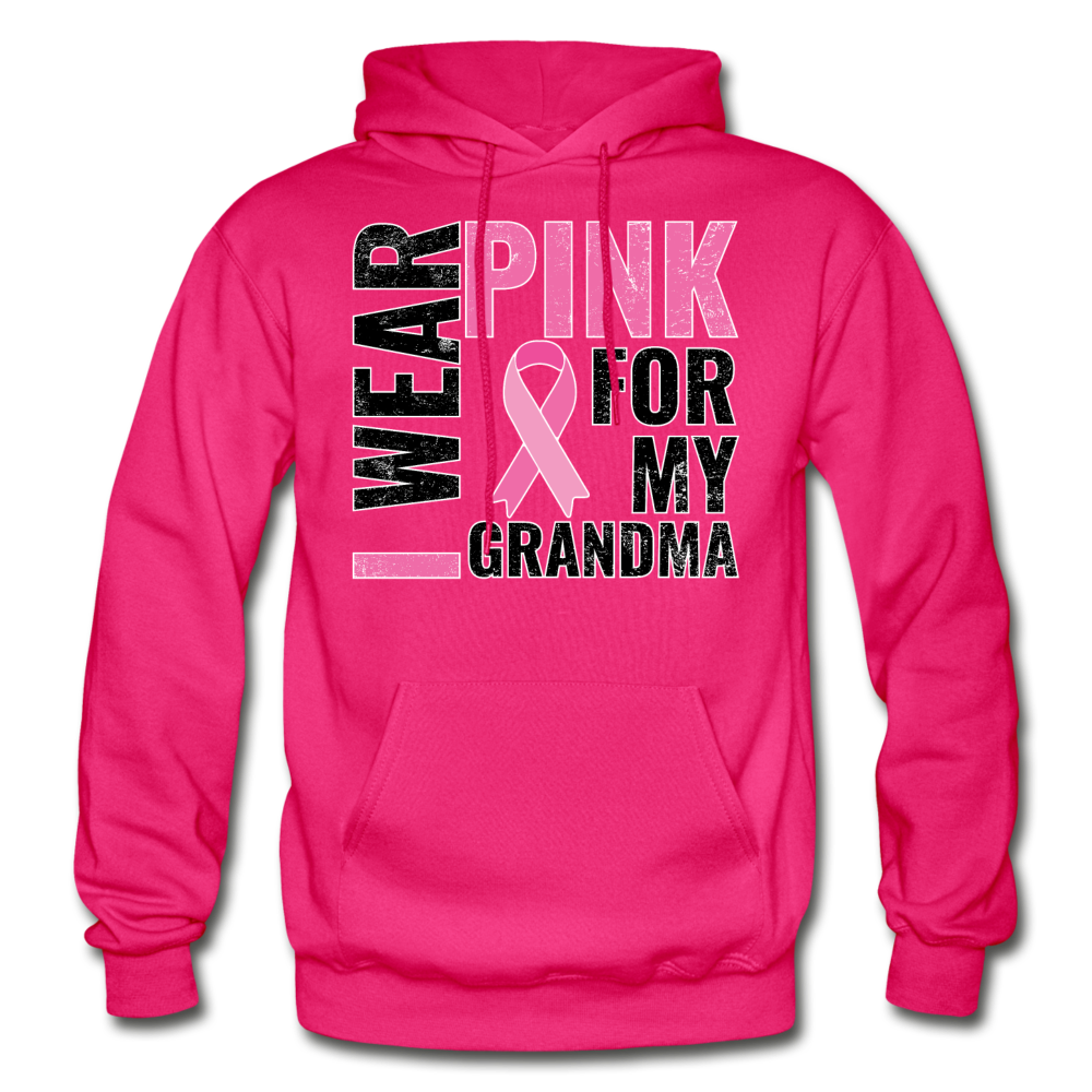 I Wear Pink for my Grandman Gildan Heavy Blend Adult Hoodie - fuchsia