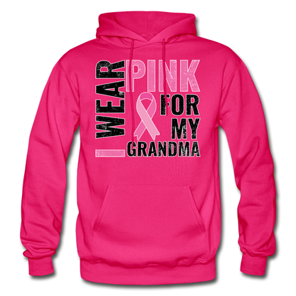 I Wear Pink for my Grandman Gildan Heavy Blend Adult Hoodie - fuchsia