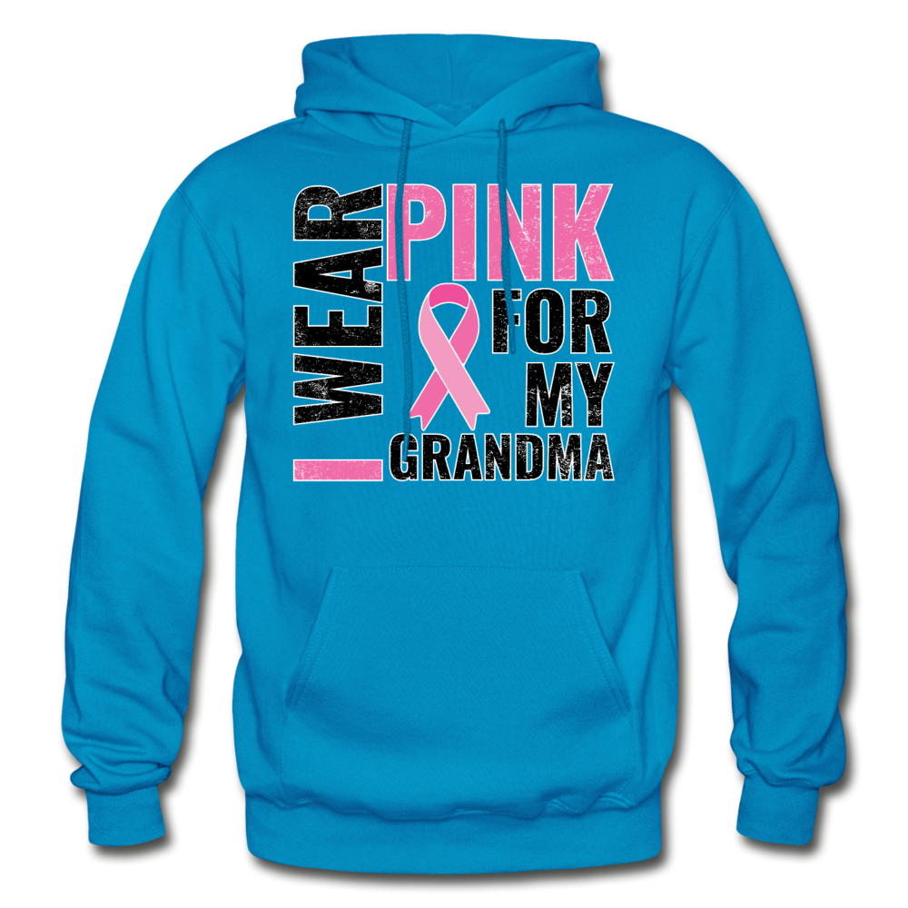 I Wear Pink for my Grandman Gildan Heavy Blend Adult Hoodie - turquoise