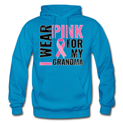I Wear Pink for my Grandman Gildan Heavy Blend Adult Hoodie - turquoise