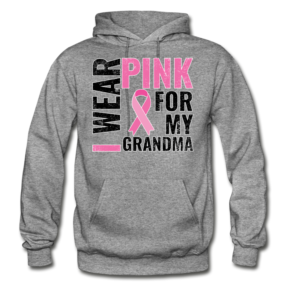 I Wear Pink for my Grandman Gildan Heavy Blend Adult Hoodie - graphite heather