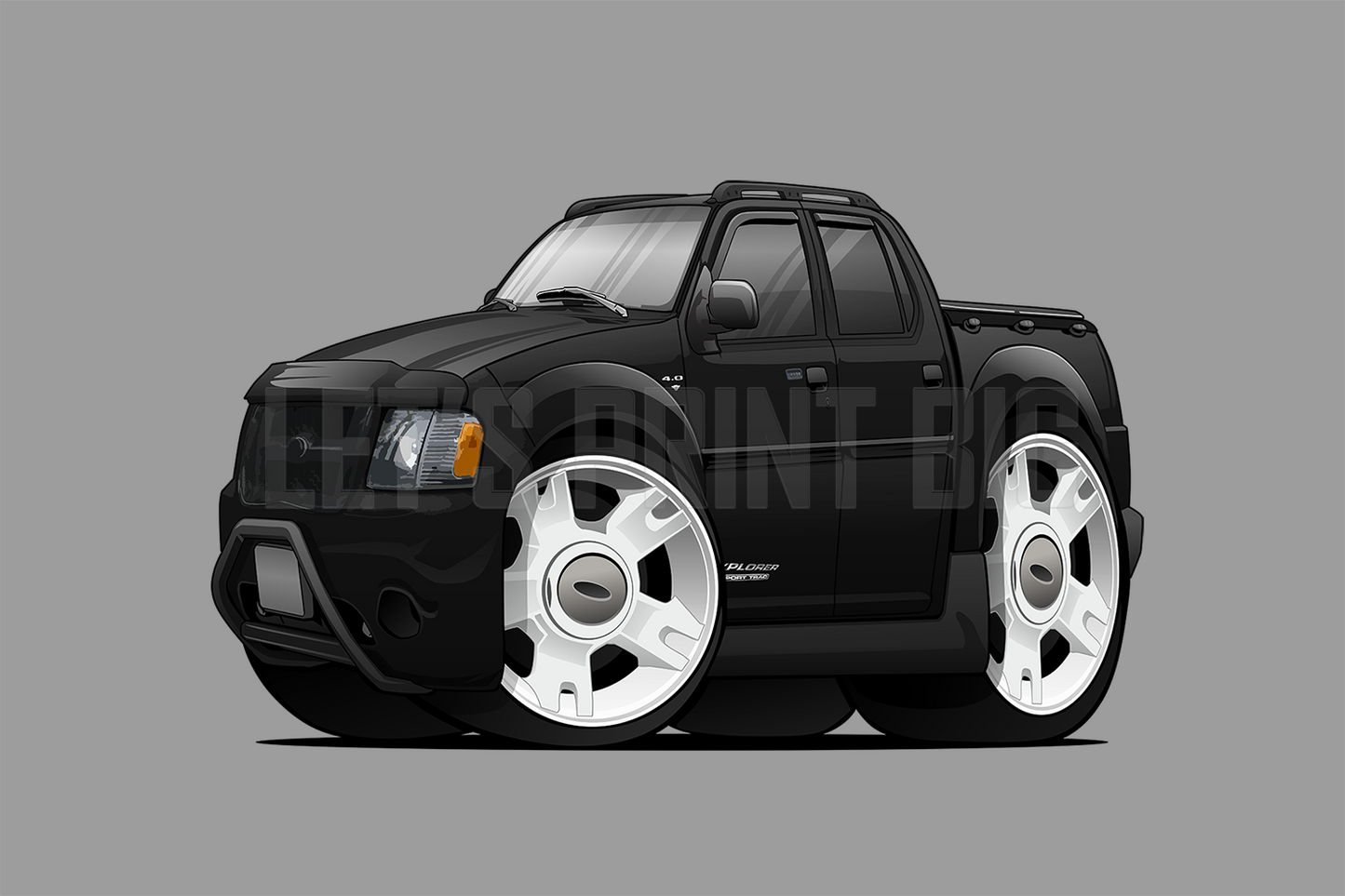 Car Art Sport Trac Hot Rod Cartoon Wall Decal