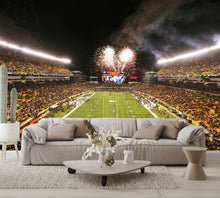 Heinz Field Football Stadium Steelers Wallpaper Night Mural living room couch