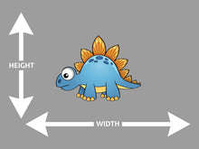 Stegosaurus Cartoon Blue and Orange Wall Art Decal