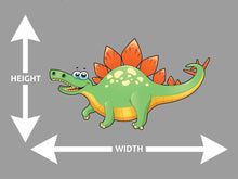 Stegosaurus Cartoon Green and Orange Wall Art Decal