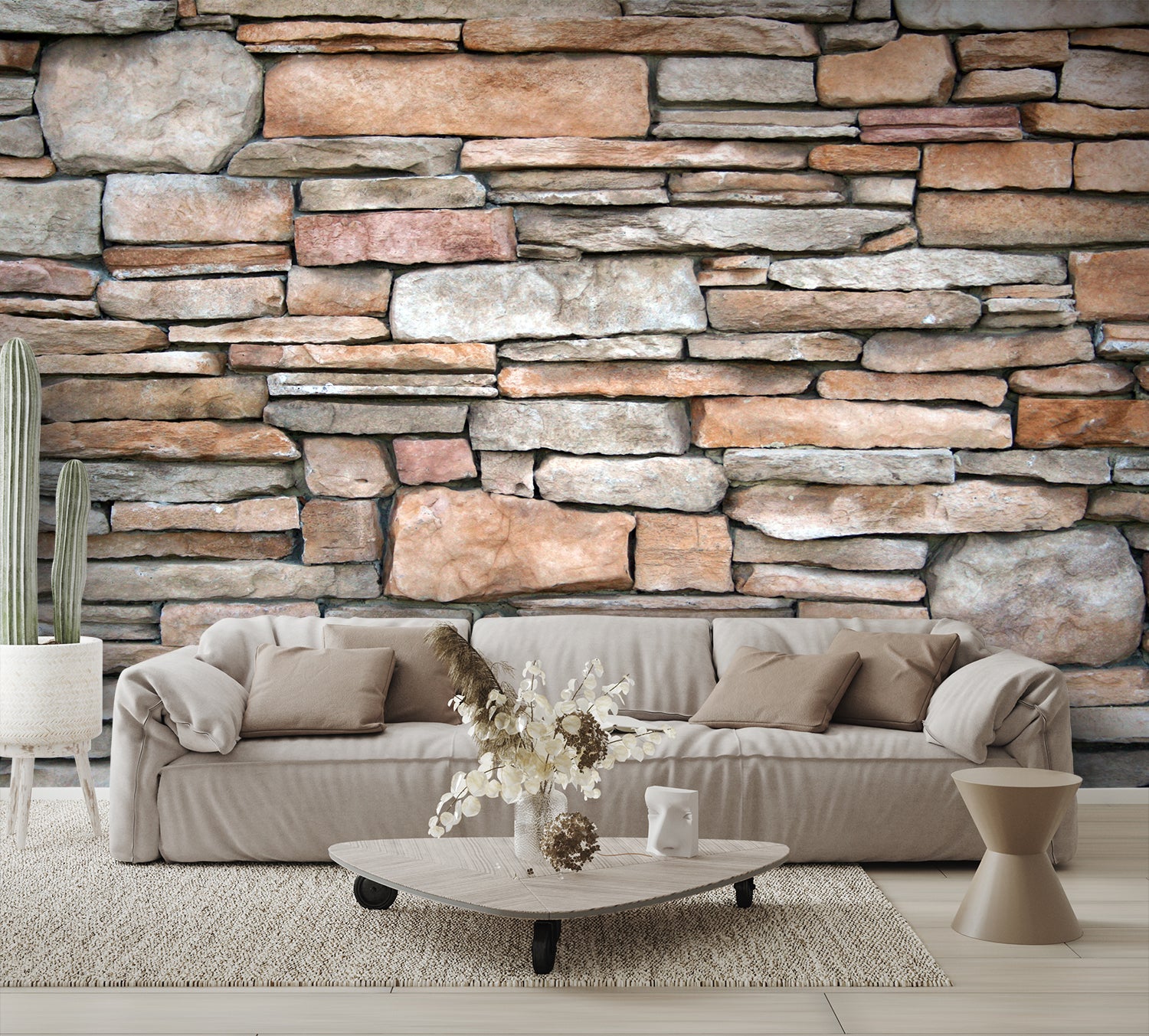Stone Wall Texture Mural Wallpaper
