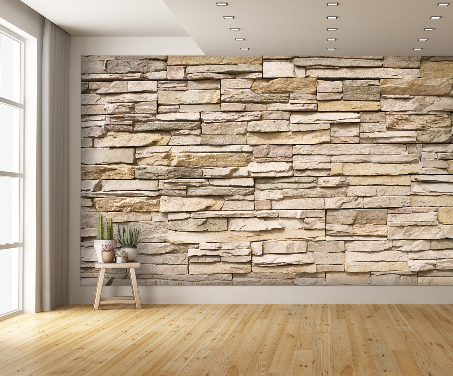 Designed Wallpaper Stacked Stone Wallpaper Wall Mural extra room