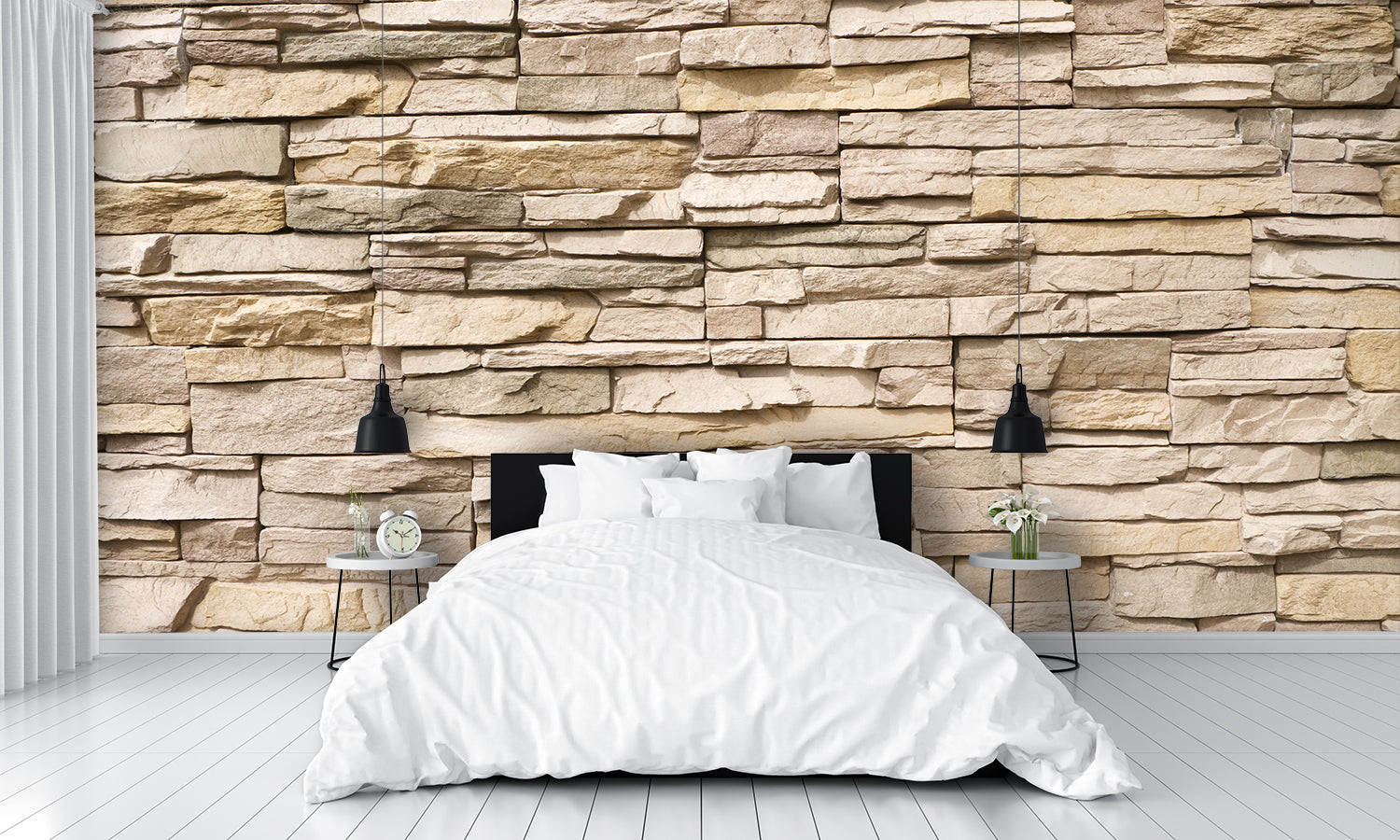 Designed Wallpaper Stacked Stone Wallpaper Wall Mural bedroom