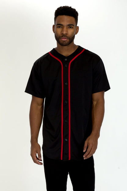 Mens Baseball Button Down Jersey Hipster Hip Hop T