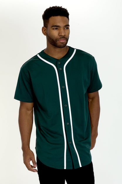 Mens Baseball Button Down Jersey Hipster Hip Hop T