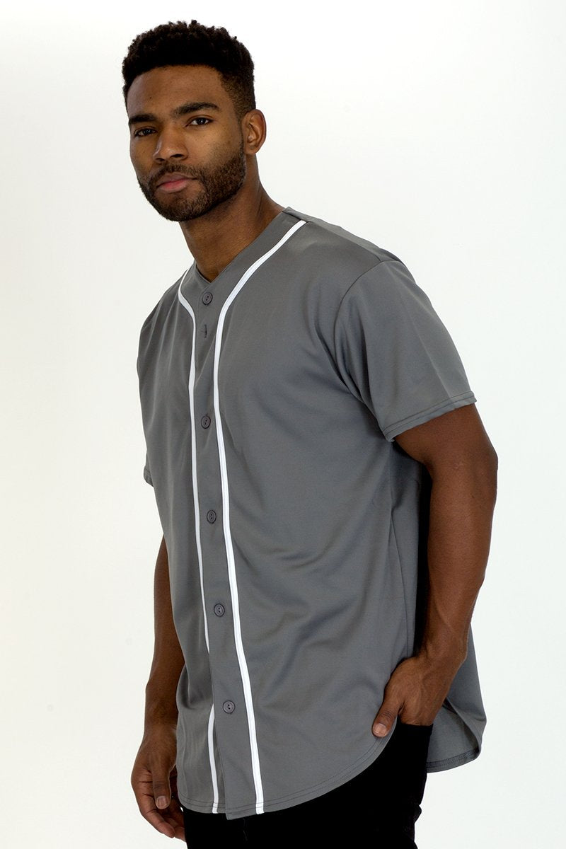 Mens Baseball Button Down Jersey Hipster Hip Hop T