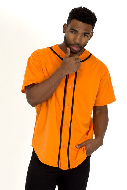 Mens Baseball Button Down Jersey Hipster Hip Hop T