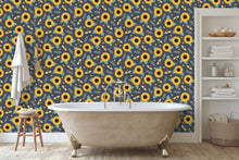 Sunflowers and Bees Wallpaper Mural