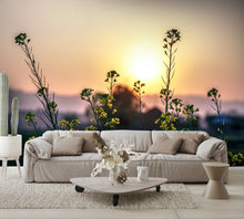 Sunset Flowers Mural Wallpaper