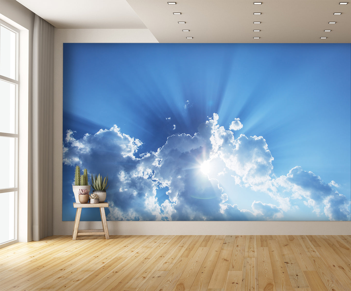 Wall Mural Sunlight rays wallpaper Among White Clouds extra room