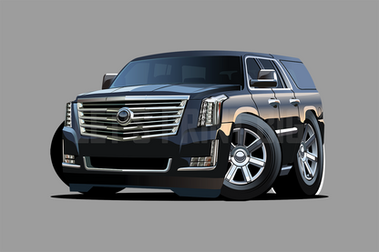 Cadillac Car Art SUV Truck Cartoon Wall Decal