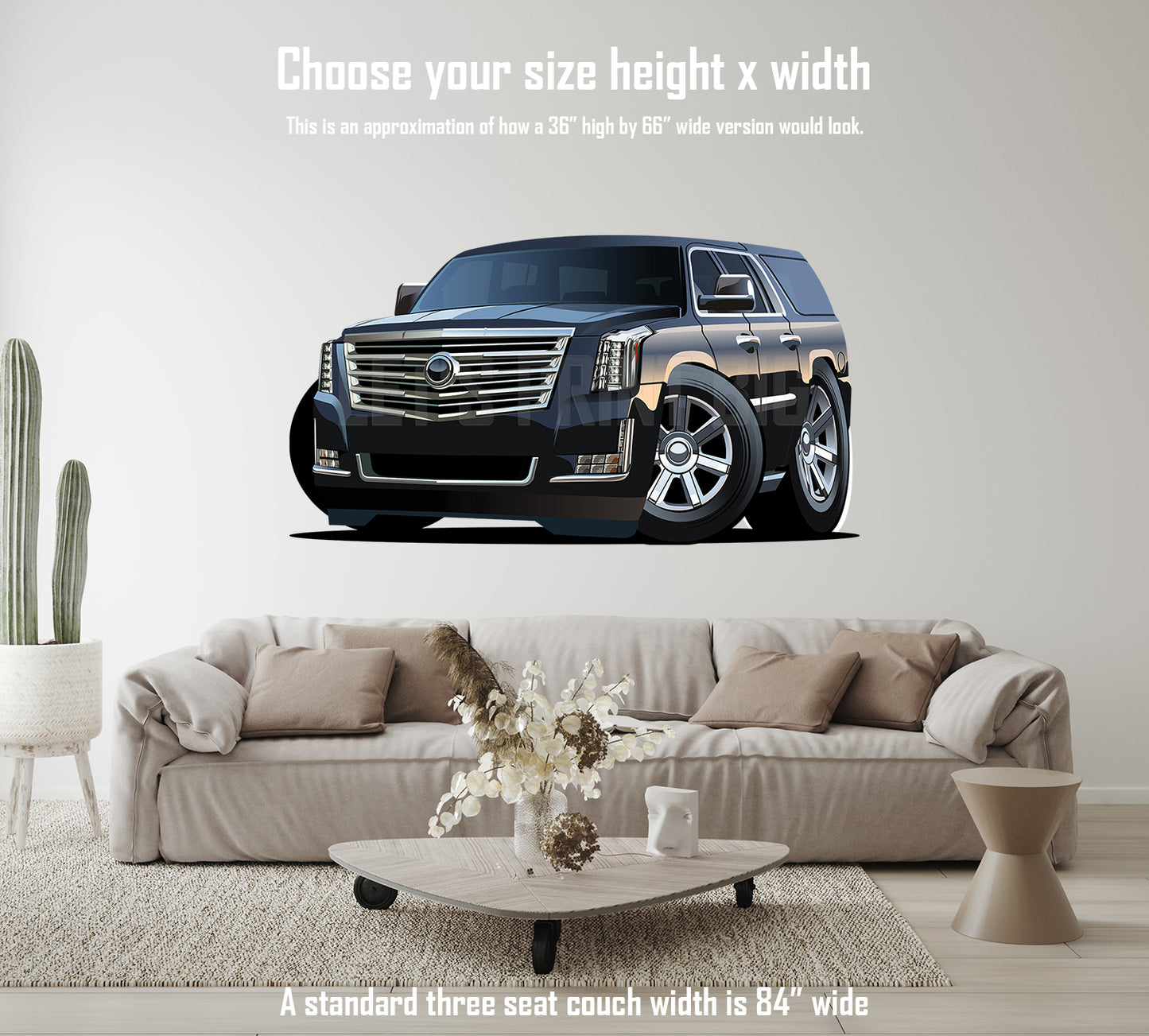 Cadillac Car Art SUV Truck Cartoon Wall Decal