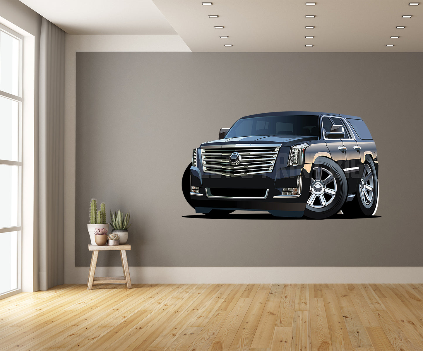 Cadillac Car Art SUV Truck Cartoon Wall Decal