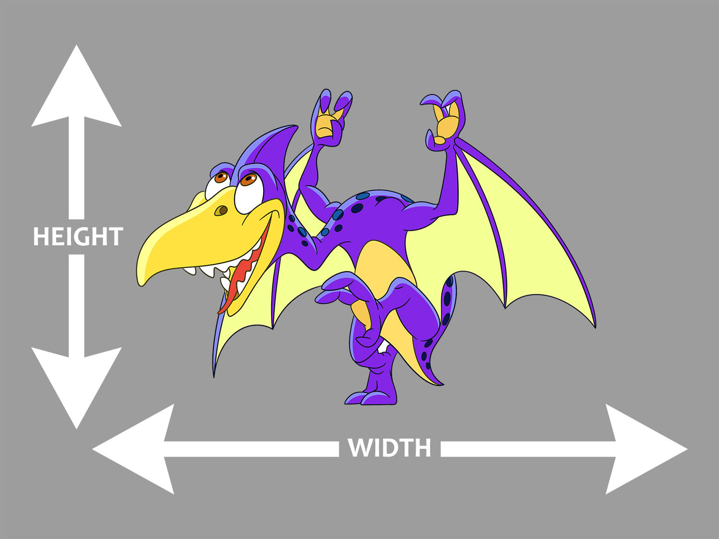 Teradactyl Cartoon Blue and Yellow Wall Art Decal