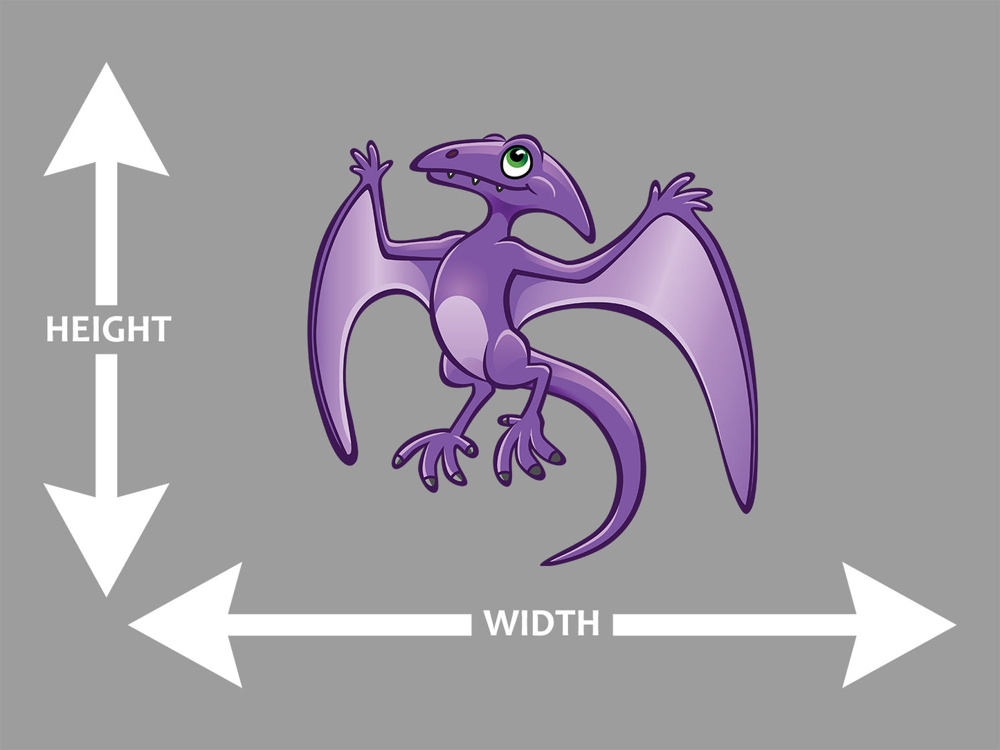 Tetradactyl Cartoon Purple Wall Art Decal