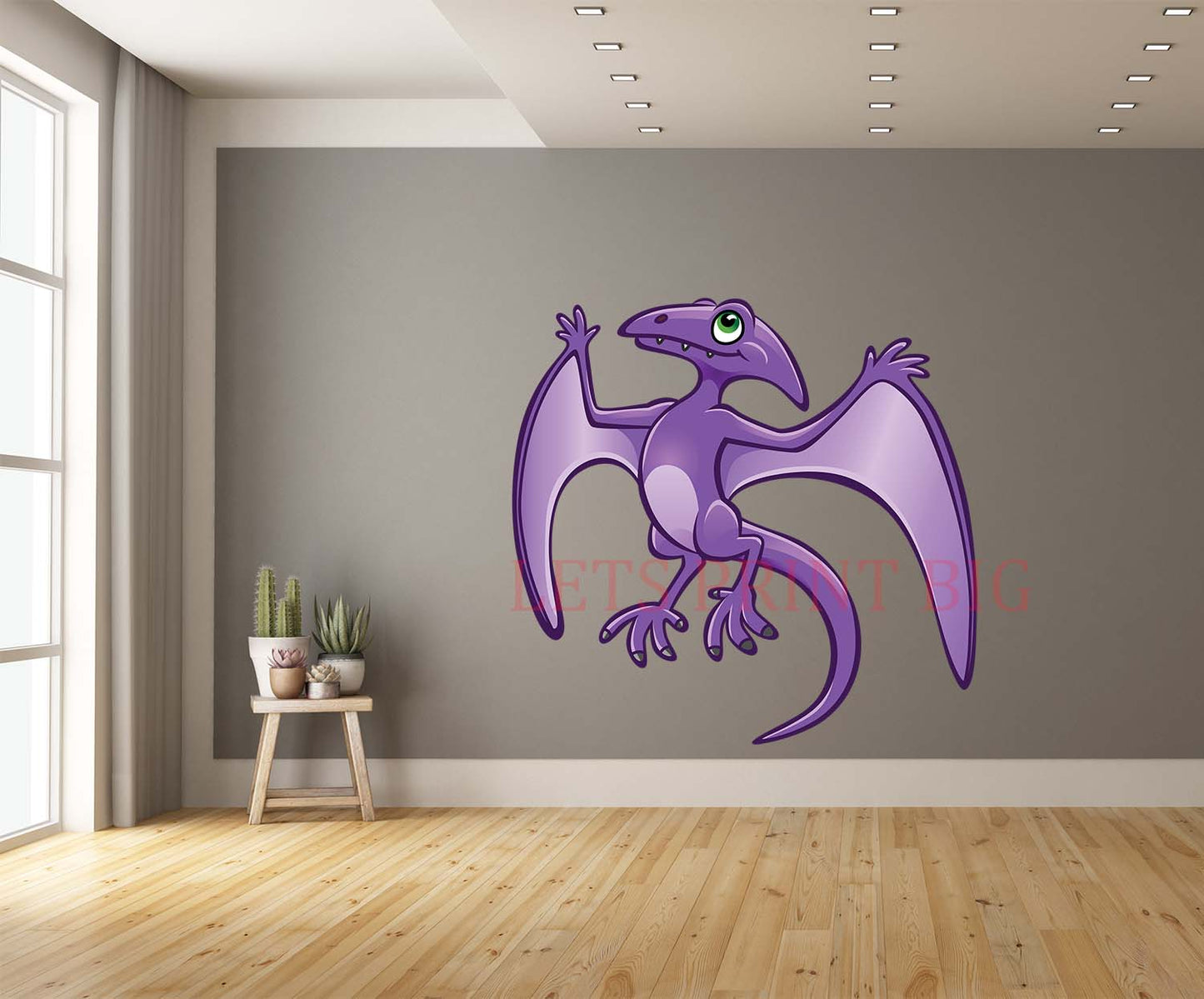 Tetradactyl Cartoon Purple Wall Art Decal