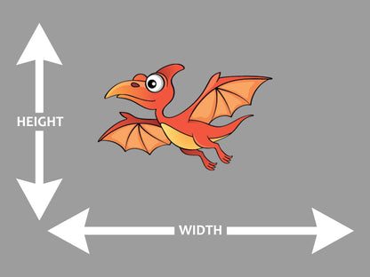Teradactyl Cartoon Red Wall Art Decal