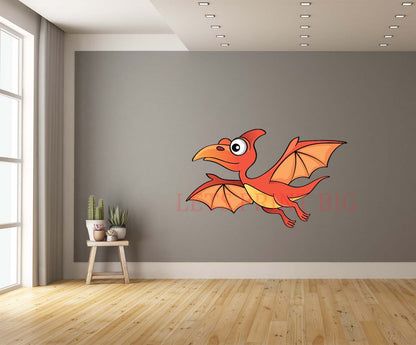 Teradactyl Cartoon Red Wall Art Decal