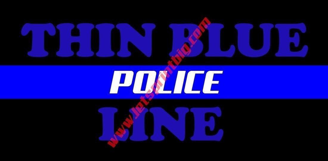 The Thin Blue Line Police Contour Cut Decal Stickers - Let's Print Big