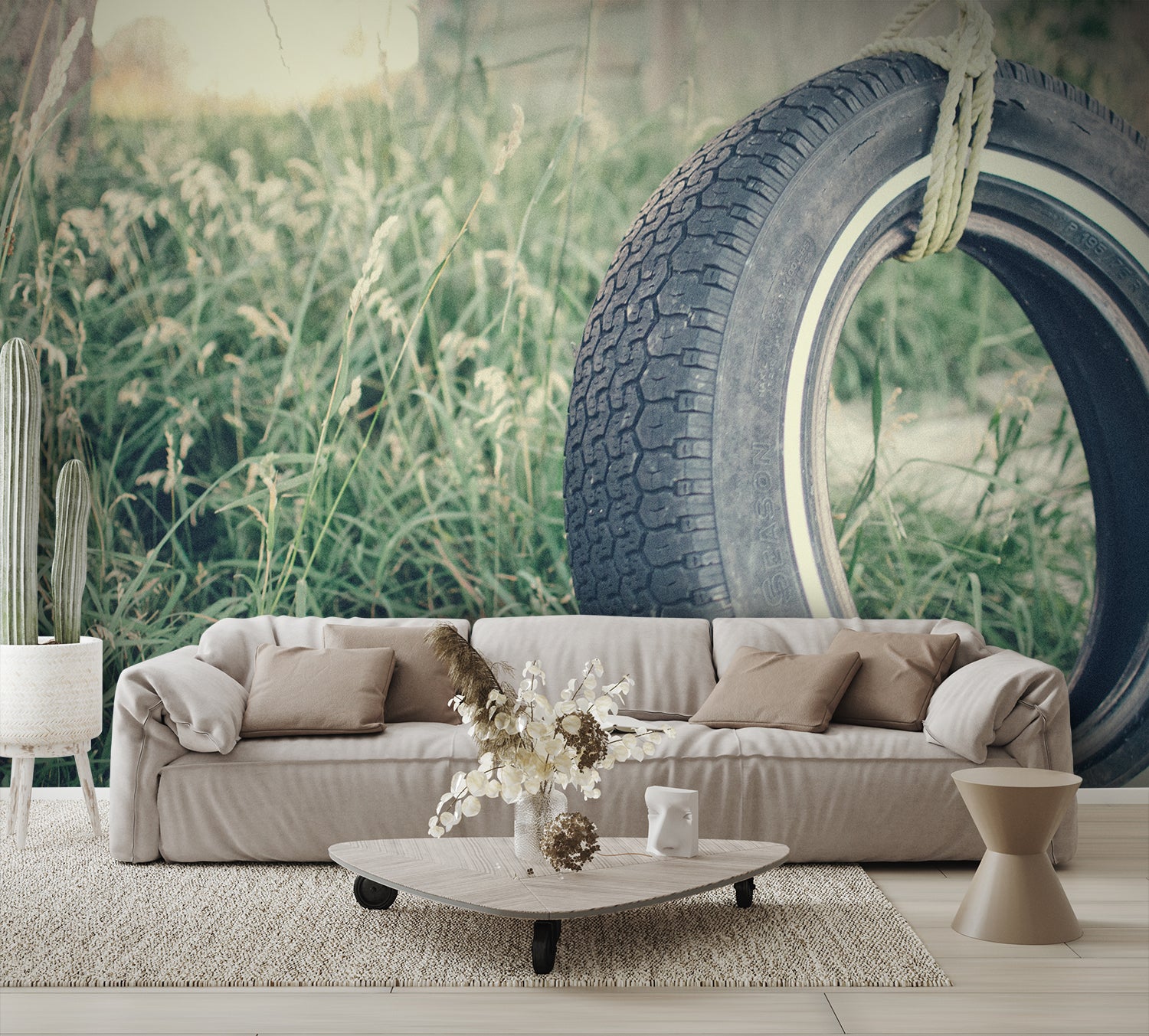 Tire Swing Mural Wallpaper