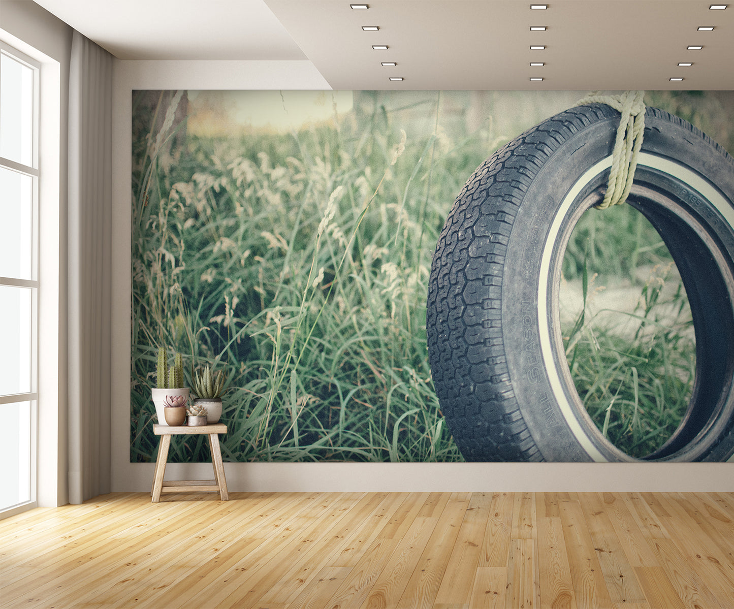 Tire Swing Mural Wallpaper