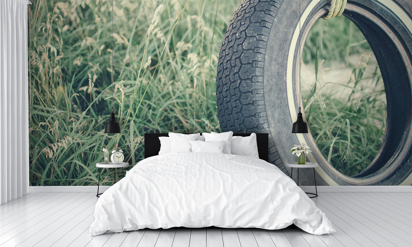 Tire Swing Mural Wallpaper