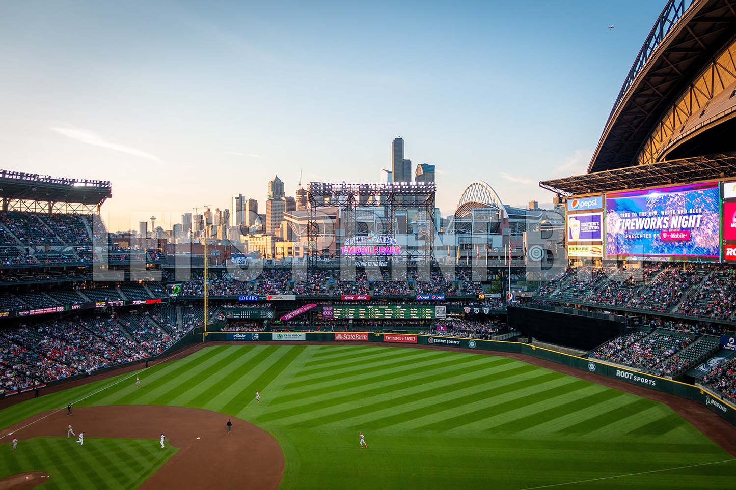 T-Mobile Park Stadium Baseball Diamond Field Custom Designed Wallpaper