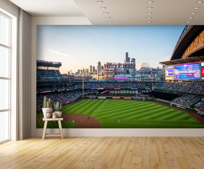 T-Mobile Park Stadium Baseball Diamond Field Custom Designed Wallpaper