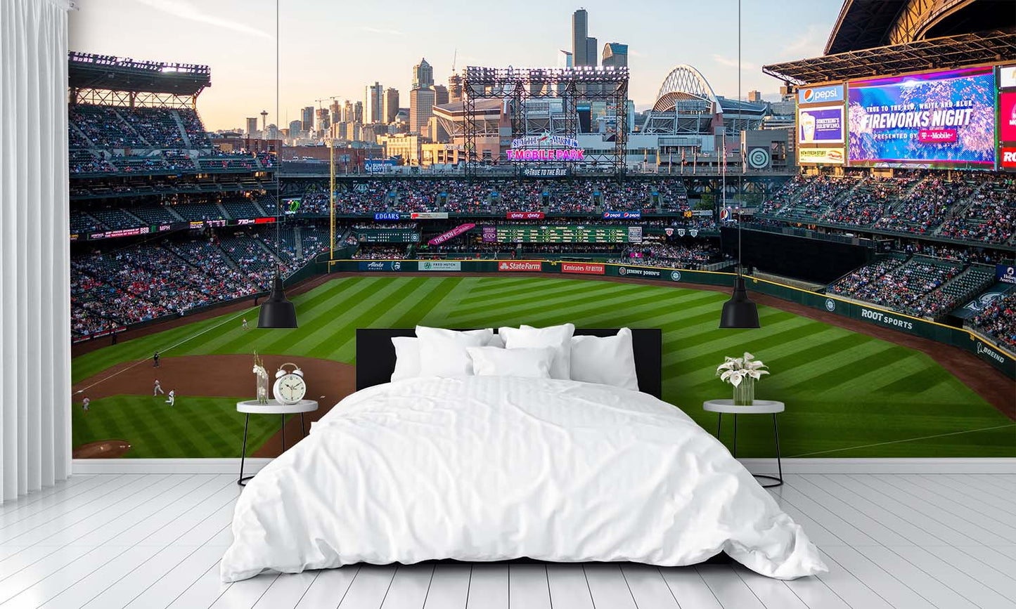 T-Mobile Park Stadium Baseball Diamond Field Custom Designed Wallpaper