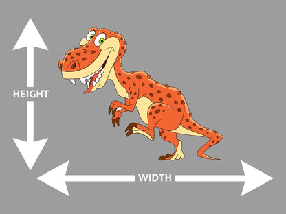 T Rex Cartoon Orange Wall Art Decal