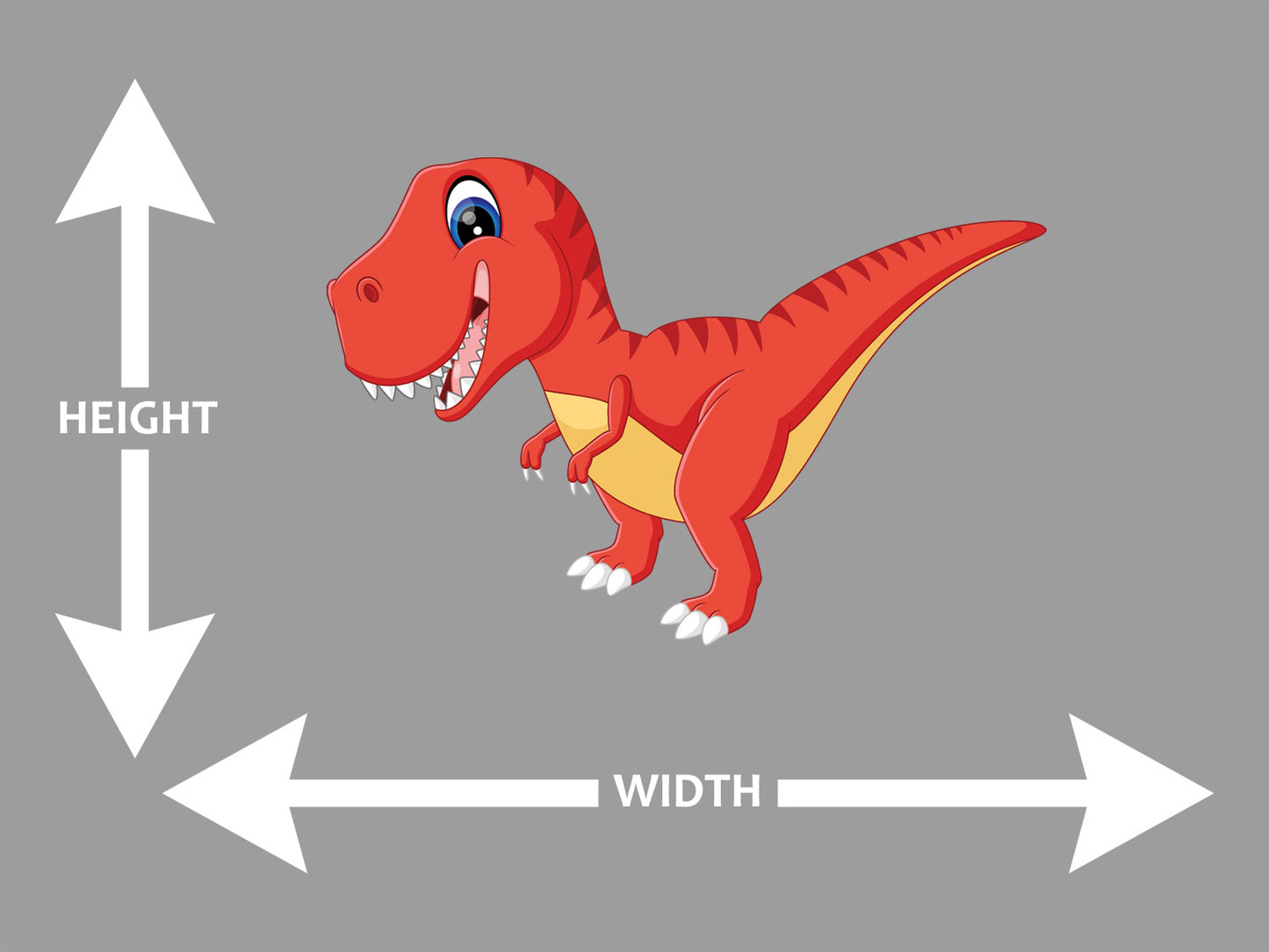 T Rex Cartoon Red Wall Art Decal