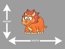 Triceratops Cartoon Orange Wall Art Decal