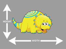 Triceratops Cartoon Yellow and Blue Wall Art Decal