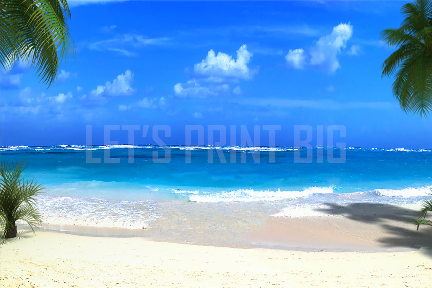 Custom High Resolution Wallpaper Tropical Beach Mural proof