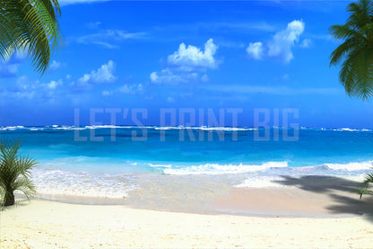Custom High Resolution Wallpaper Tropical Beach Mural proof