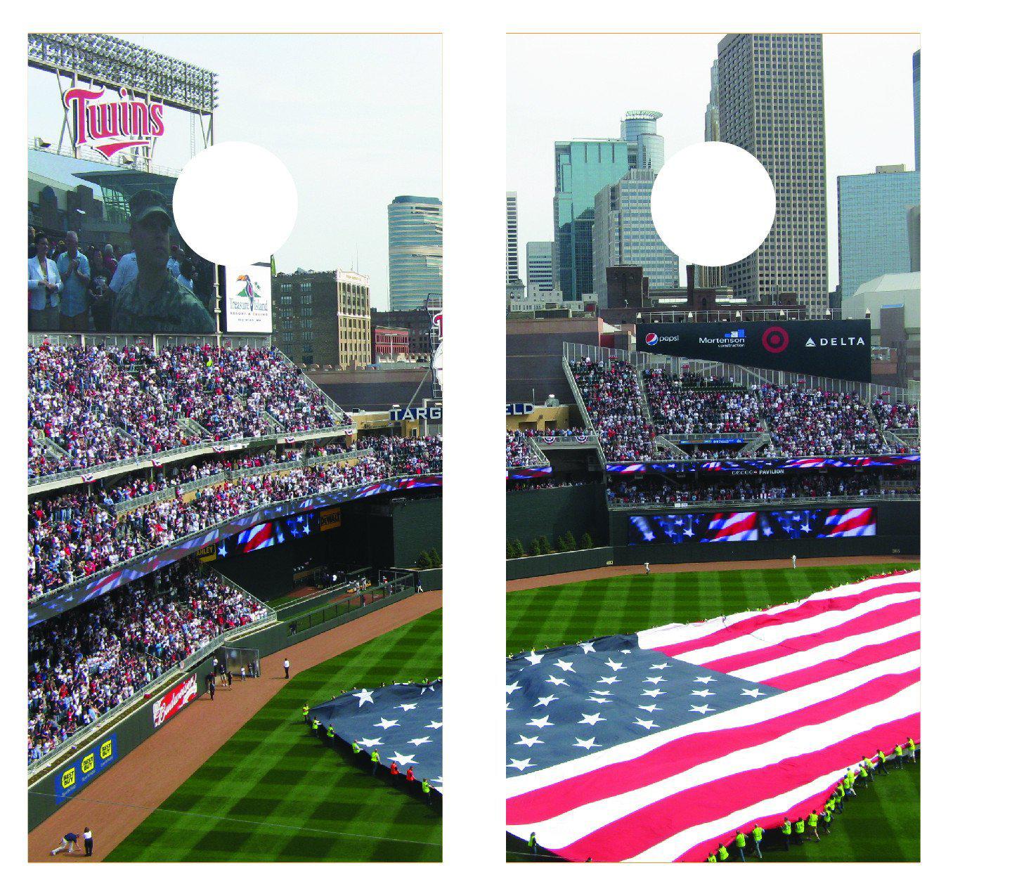 Twins Baseball Field Cornhole Board Decal Set-2 Decals Bean Bag Toss - Let's Print Big