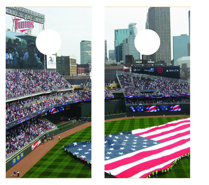 Twins Baseball Field Cornhole Board Decal Set-2 Decals Bean Bag Toss - Let's Print Big